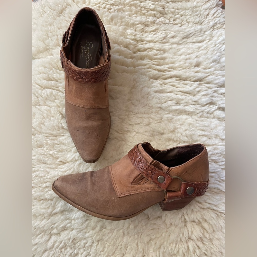 Vintage Western Harness Ankle Boots